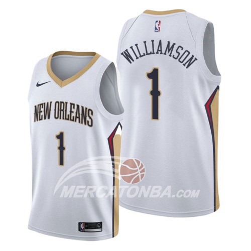 Maglia New Orleans Pelicans Zion Williamson Association 2019-20 Bianco